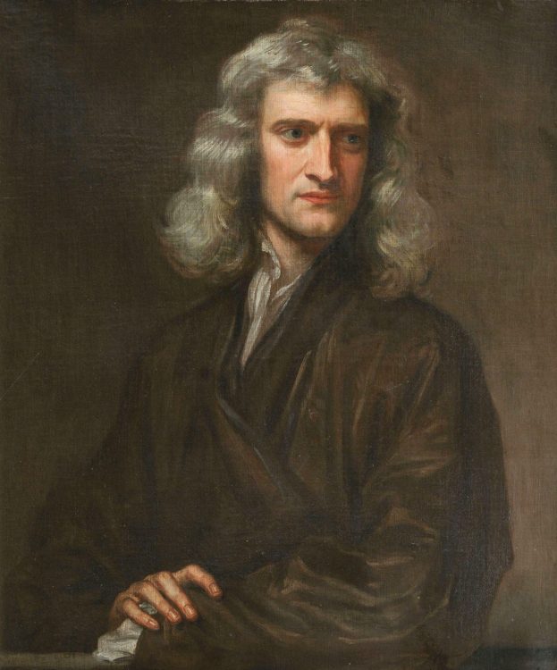 Portrait of Isaac Newton, who formulated Newton's second law of motion