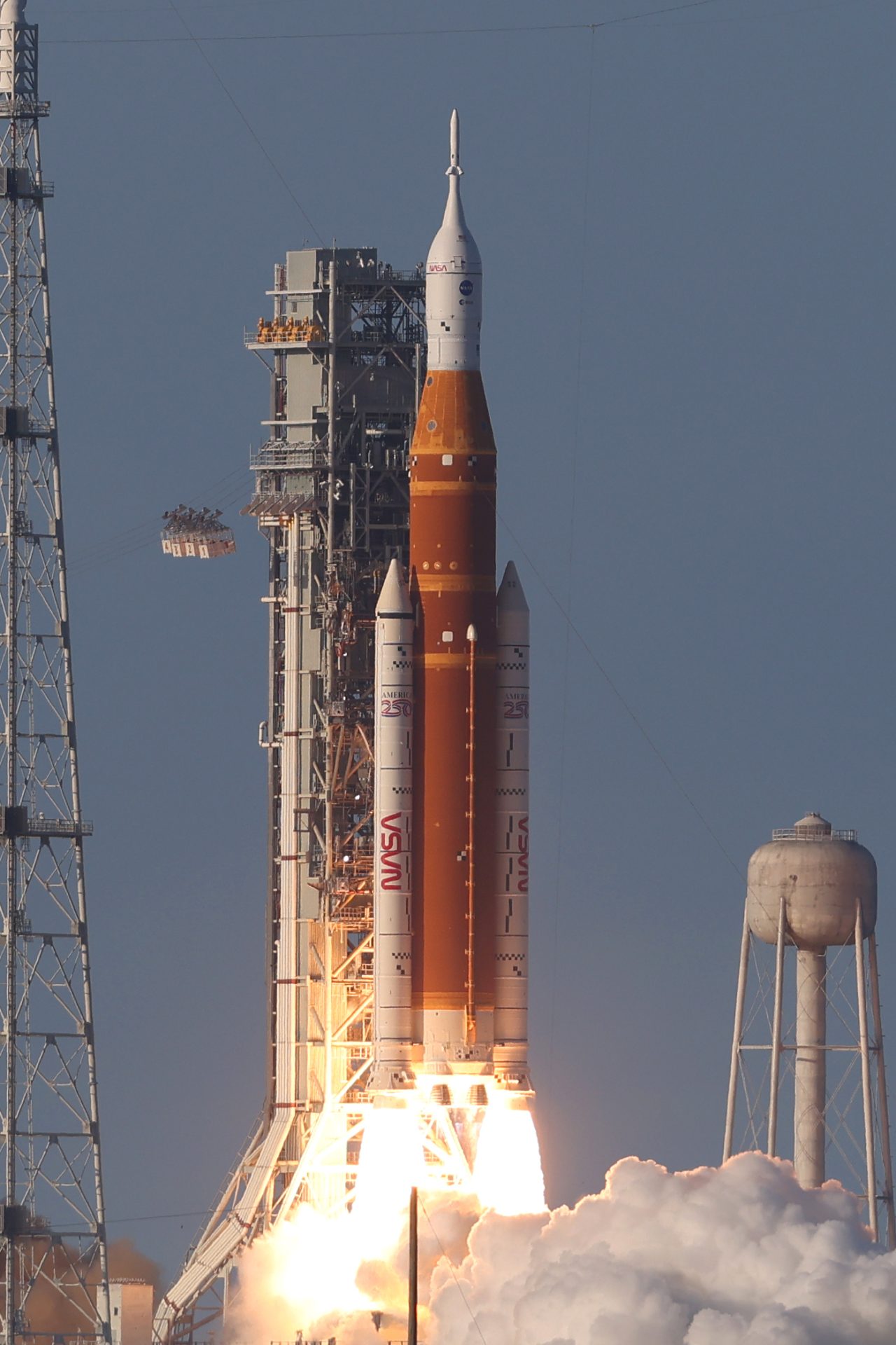 Rocket launch showing thrust overcoming the types of forces of weight and air resistance