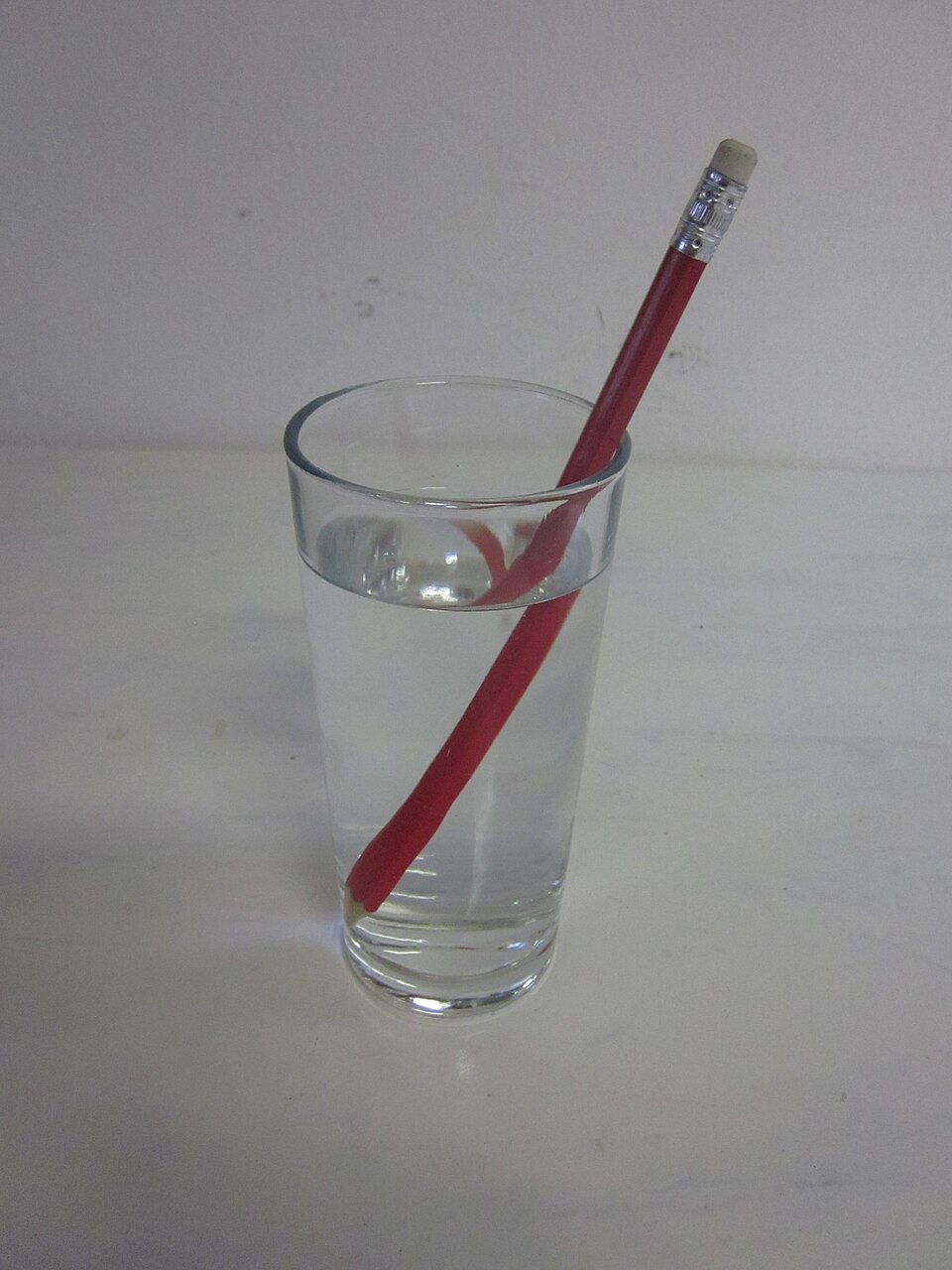 Snell's law in everyday life: a pencil appears bent where light refracts at the water surface