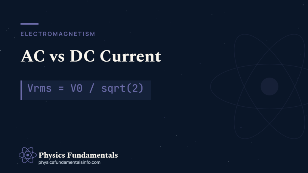 AC vs DC current comparison showing an alternating sine wave and a flat DC line
