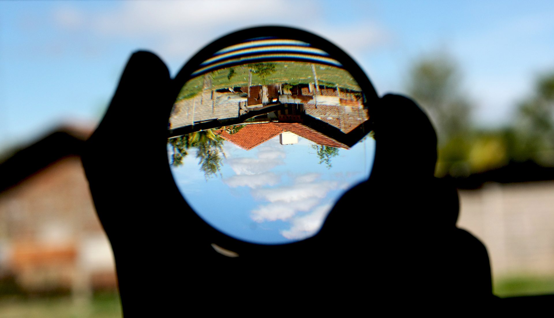 Lens equation in practice: a converging lens forming a real inverted image