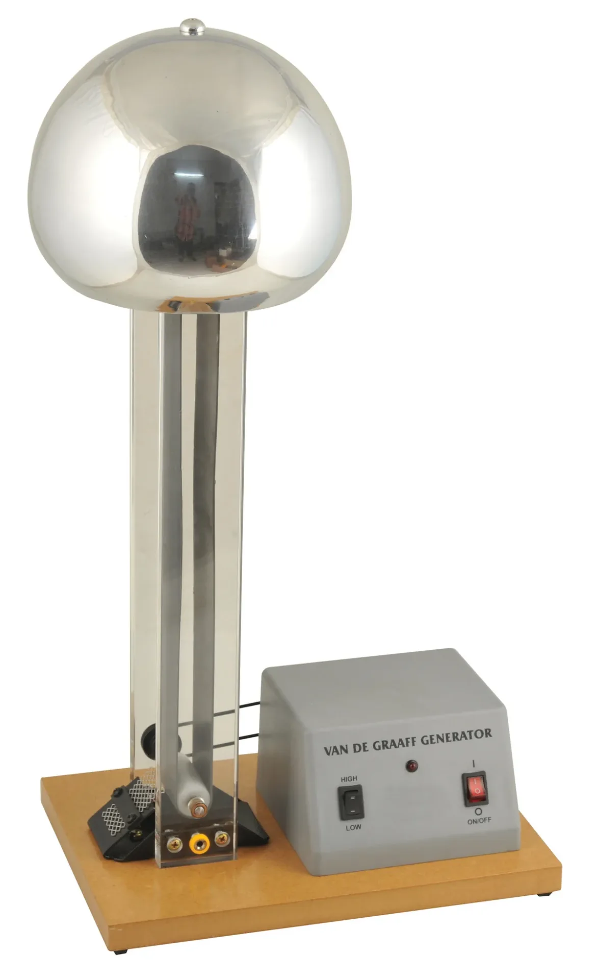 Electric charge demonstrated by a Van de Graaff generator making hair stand on end