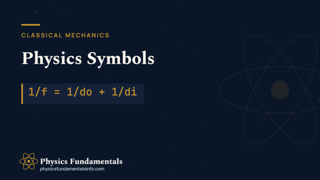 Physics symbols cheat sheet showing Greek letters, Latin symbols and their SI units