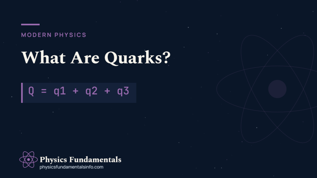 What are quarks: the charge rule Q = q1 + q2 + q3 for the three quarks inside a proton