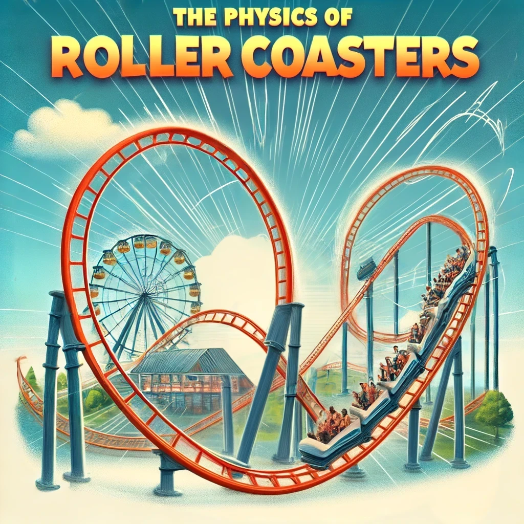 Roller coaster starting its first drop, the everyday picture of conservation of energy trading height for speed