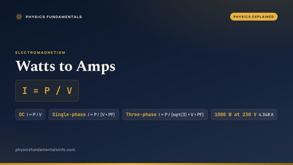 Watts to Amps: Conversion and Formula