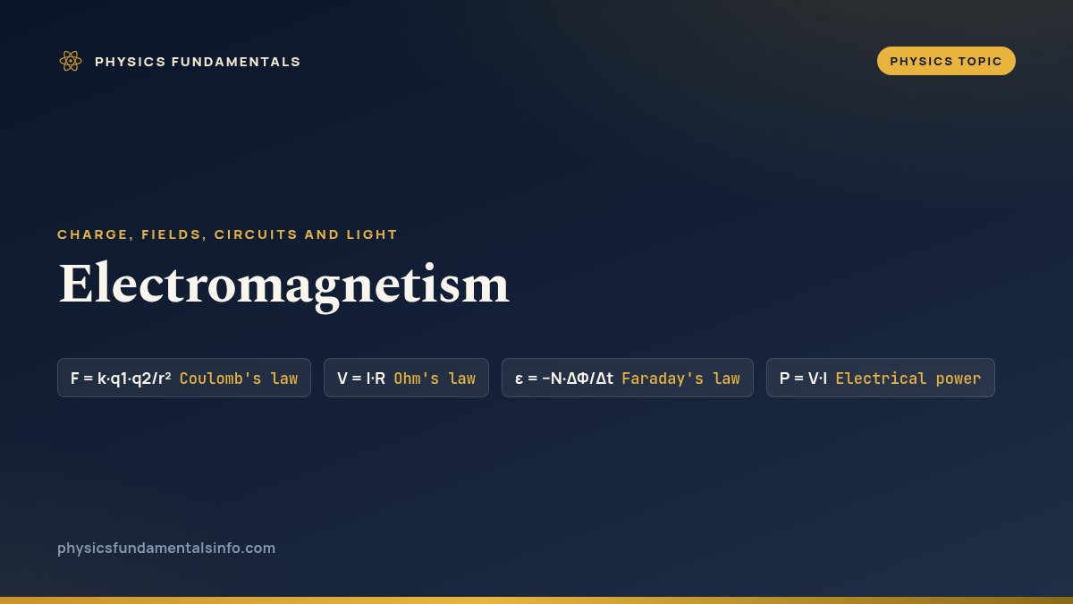 Electromagnetism — the core equations of electromagnetism, and every article on the topic
