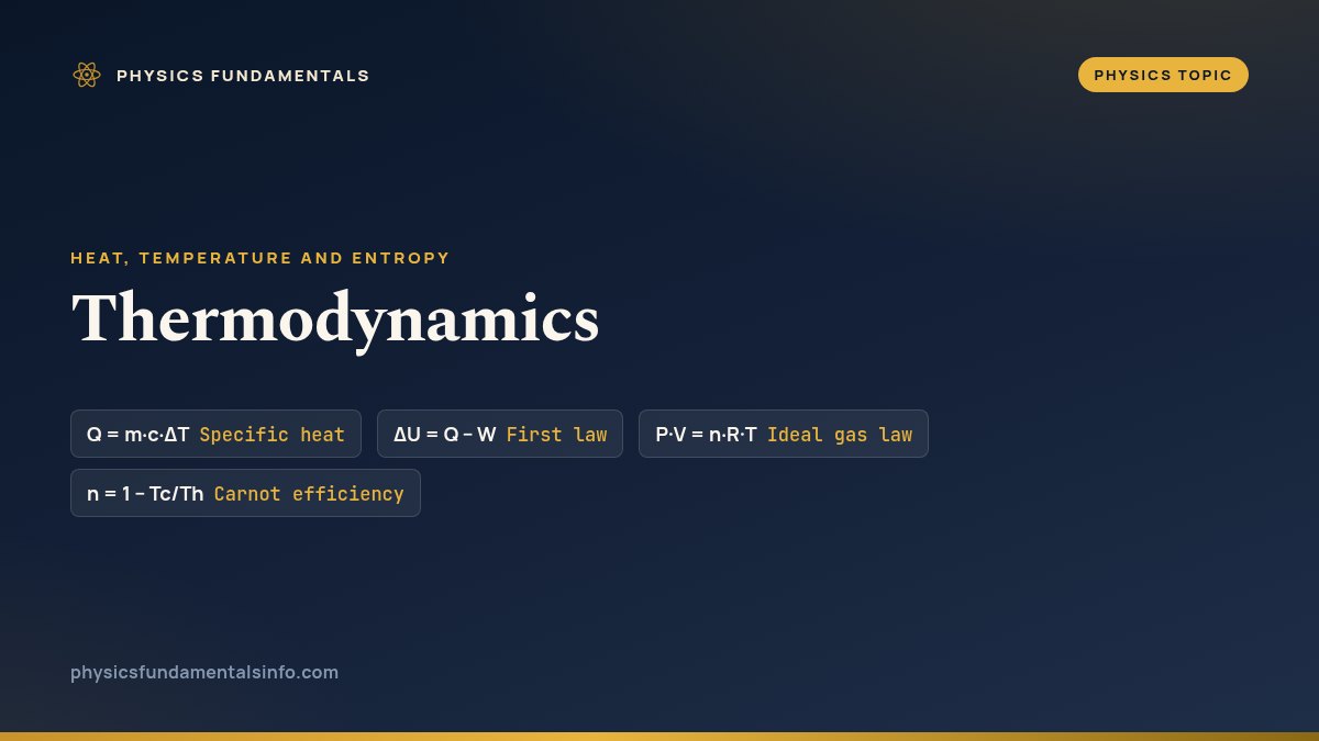 Thermodynamics — the core equations of thermodynamics, and every article on the topic